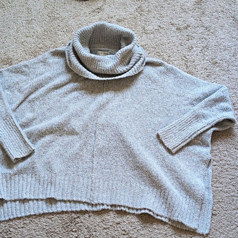 Ruby Moon Sweater Medium Gray Chenille Oversized Cowl Neck Chunky Knit